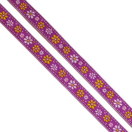 Ruban Petites Fleurs Violet