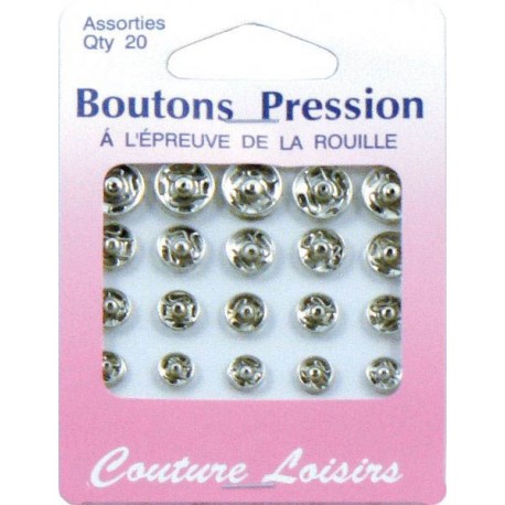 Boutons pression assortis x20