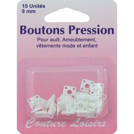 Bout. pression nylon blanc